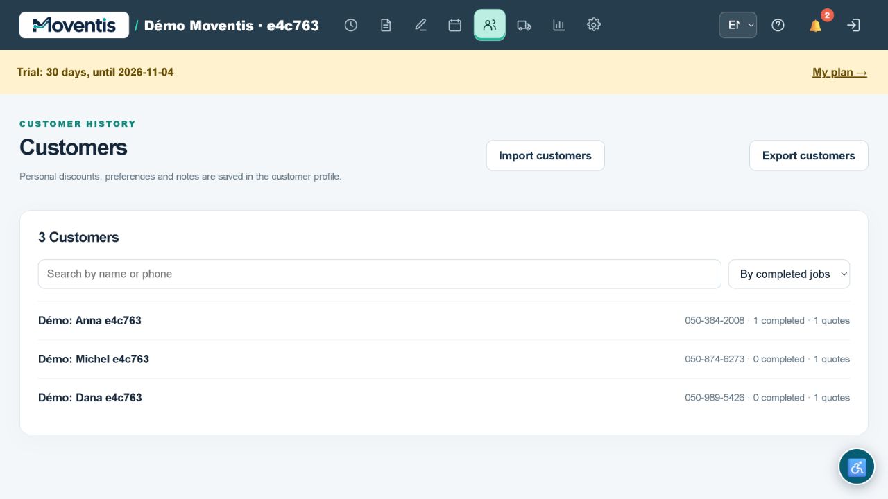 Moventis — Customers